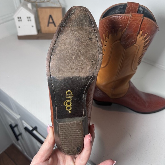 Dingo Women’s Western Cowboy Boots Two-Tone Leather Vintage Style Size 6.5M - Picture 7 of 8